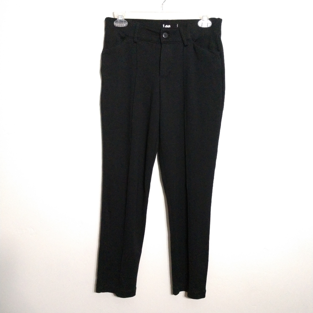 Lee Riders Black Trousers Slim Ankle Stretch Pants Knit Trouser Size 4 M